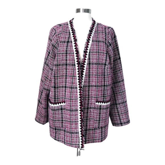 Eloquii Open Front Tweed Blazer Jacket Size 22 - Picture 1 of 16